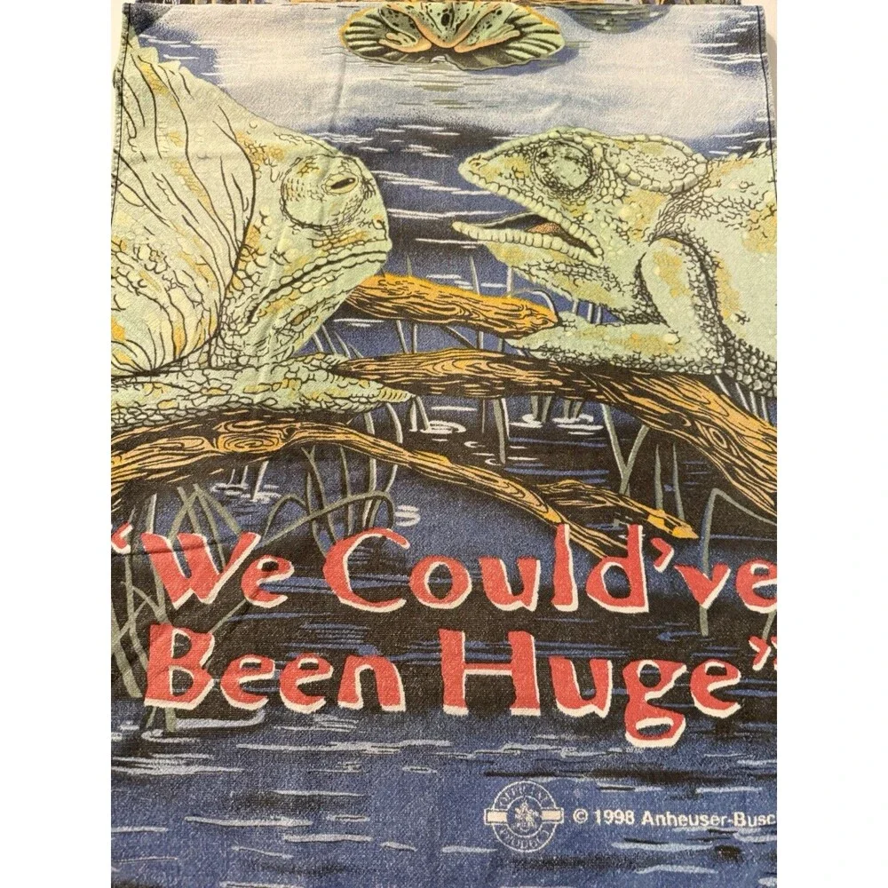 Vintage 1990s Budweiser Lizards Beach Towel 